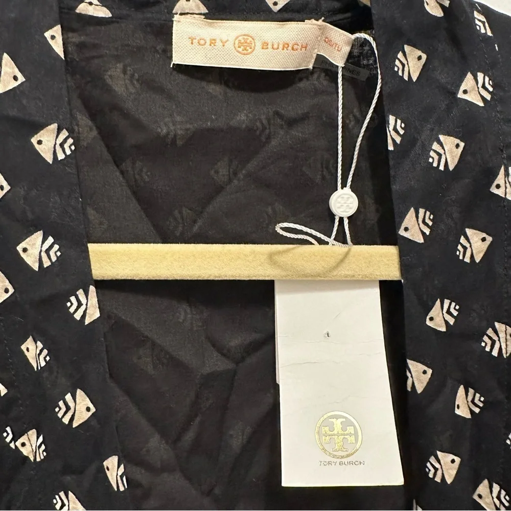 NWT Tory Burch Sloan Kettering Robe 2018 King Fish Print Cotton OS limited RARE